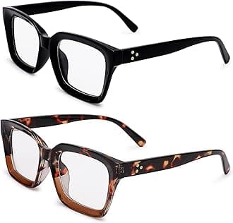 COASION Classic Non-prescription Clear Lens Eyeglasses for Women Thick Square Frame Eyewear