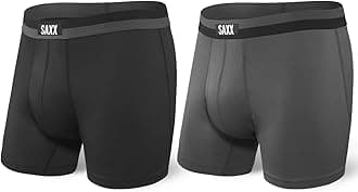 SAXX Underwear Co. Men's Sport MESH Boxer Briefs with Built-in Ballpark Pouch Support Workout Boxer Briefs, Pack of 2