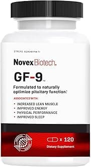 Novex Biotech GF-9 – HGH Boosting Supplement for Men – Workout Complex for Men – Support Energy, Endurance, Sleep, 120 Ct (30-Day Supply)