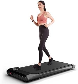 DeerRun Walking Pad Treadmill with 6% Manual Incline, Under Desk Treadmill for Home Office & Small Spaces, 0.6–3.8 MPH, 2.5 HP, 300 lb Capacity, App & Remote Control