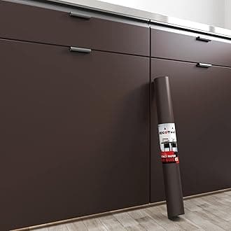 Decotalk 30"x120" Brown Contact Paper SolidBrown Contact Paper for Cabinets and Drawers Wallpaper Peel and Stick Dark Brown Vinyl Warp for Bedroom Walls Removable School Decor Solid Color Vinyl Matte