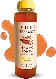 Cinnamon Honey Simple Syrup for Coffee, Cocktails, Tea, Matcha - Clean Simple Syrup with Real Cinnamon & Honey - 13.5 oz