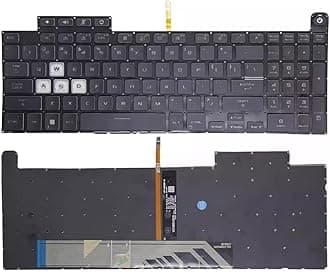New Replacement Keyboard for Asus TUF A15 F15 FA507 FA507R FX507 FX507R FX507Z FX507ZM Keyboard with Each-Key RGB Colorful Keyboard US Layout