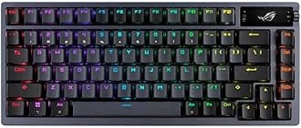 ROG Azoth Wireless Mechanical Gaming Keyboard – 75% TKL, Tri-Mode Connectivity, Hot Swappable Pre-lubed ROG NX Snow Linear Switches, PBT Keycaps, RGB, OLED Display, PC/Mac Support - Black