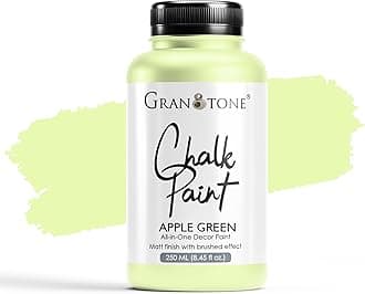 GRANOTONE Chalk Paint for Furniture Matt-Finish Water-Based Acrylic Paint for Wood Walls Metal Glass Paper Fabric Canvas Maximum Coverage Chalk Paint for Kids & Adults 250ml Apple Green