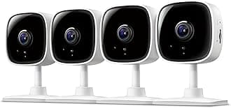 by TP-Link 1080P Indoor Security Camera for Baby Monitor, Pet Camera w/Motion Detection, 2-Way Audio Siren, Night Vision, Cloud & SD Card Storage, Works w/Alexa & Google Home, C100(4-Pack)