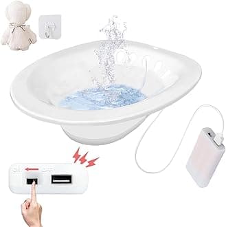 Electric Sitz Bath for Toilet Seat Hemorrhoids and Postpartum Care,Yoni Steam Seat, Collapsible Sits Bath Kit for Women,Easy to Store,Flusher Hose,Deeper Bowl (Electric Flusher White)