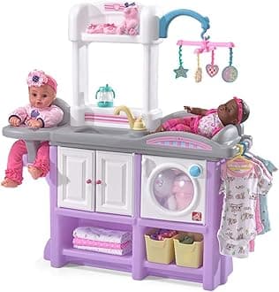 Step2 Love & Care Deluxe Baby Doll Nursery Playset for Kids, Combined Kitchen and Changing Station, Includes Toy Accessories, Easy to Assemble, Toddlers Ages 2 - 6 Years Old, Lavender