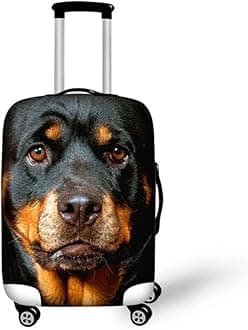 HUGS IDEA Rottweiler Pattern Durable Washable Elastic Luggage Protective Cover for 18/20/22 Inch