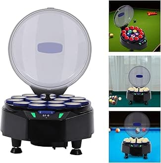 Pool Ball Cleaner and Polisher Machine, 180W Electric Billiard Ball Cleaning Machine Automatic Pool Ball Polishing Cleaning Machine Billiard Ball Polishing Cleaning Machine-3min/Cleaning 16 Balls