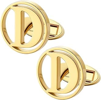 GWD Cufflinks for Men Classic Tuxedo Shirt Wedding Cuff Links Personalized Initials A-Z Gift