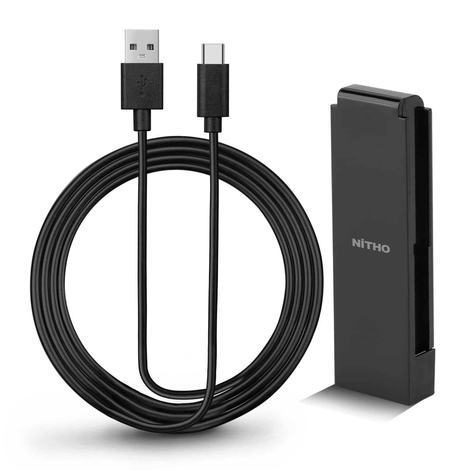 Nitho Charge & Play Grip for Switch Joy-Con Controllers, Rechargeable Adapter with 4M Long Type-C Cable, Play While Charging, Includes USB Cable and Joy-Con Charging Connector