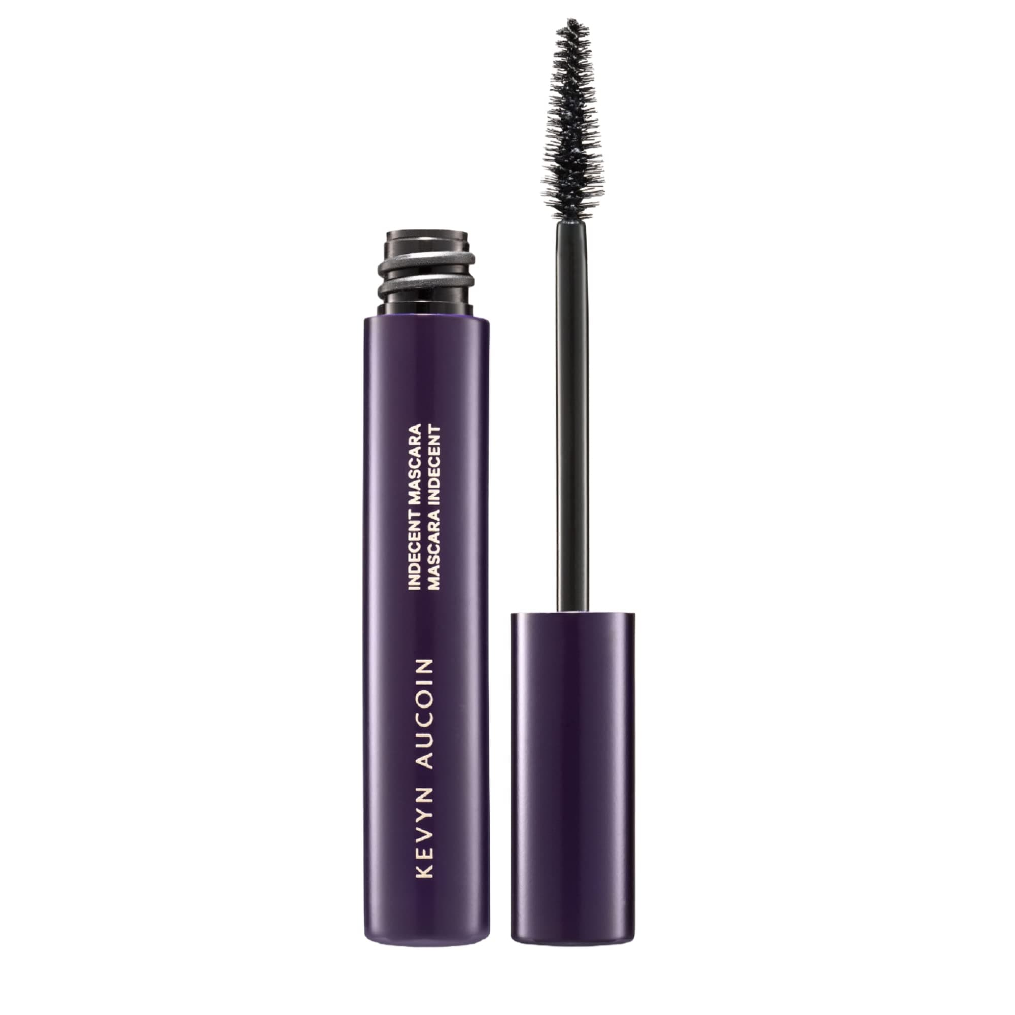 Indecent Mascara, Black: Thin cone-shaped brush. Creamy lash condition formula. Dramatic and natural look. Long wear. Clump & flake-free. Pro makeup artist go to for defined fuller lashes