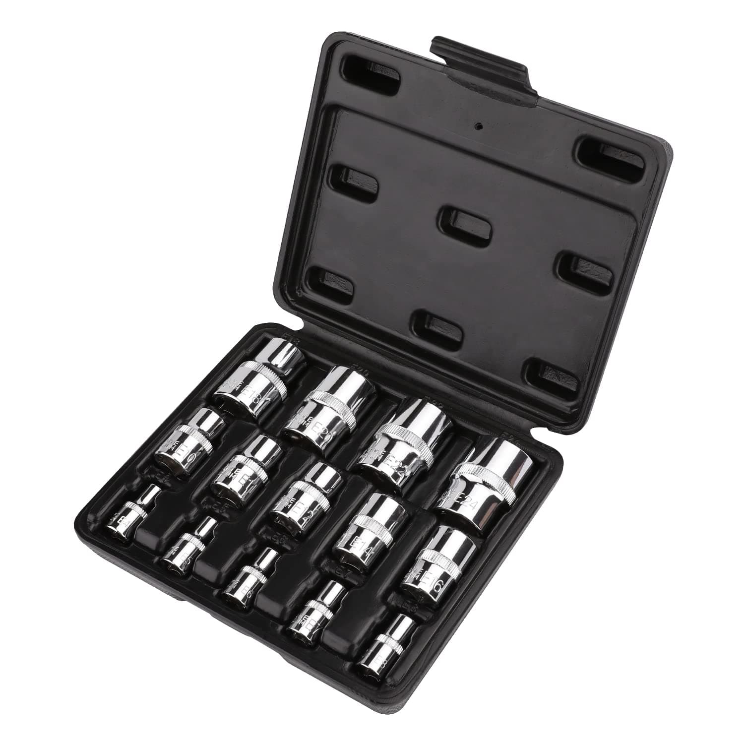 E Torx Star Socket Set, 14-Piece, 15 x 13 x 4.4 centimeters