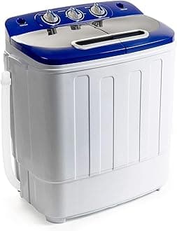 Display4top Portable Compact Mini Twin Tub Washing Machine and Spin Cycle w/Hose,3.6KG washer and dryer