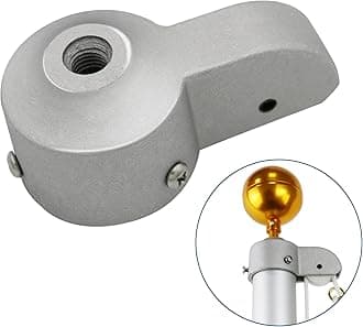 NQ Flag Pole Truck with Nylon Pulley for 1.6" to 2" Diameter USA Flag Poles,Heavy Duty Flag Pole Halyard Truck,Aluminum Alloy Flag Pole Truck (2", Sliver)