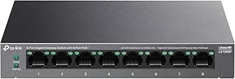 TP-Link LS108GP | 8 Port Gigabit Ethernet Switch | PoE+ @ 62W | Plug & Play | Extend Mode | Auto Recovery | Desktop/Wall Mount | Silent Operation