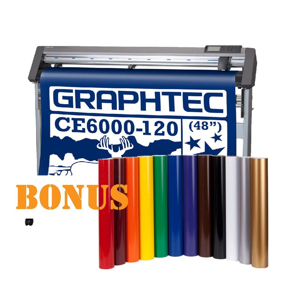 Graphtec 48 inches CE6000 Vinyl Cutter Plotter plus 12-Roll 24in x 5yd Vinyl Pack