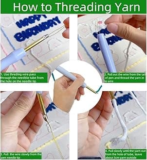 DIY Punch Needle Kits for Beginners Black Cat with Christmas with Hoop Embroidery Punch Needle Starter Craft Set Easy for Adults and Children Festival Gift and Decoration 20x20cm-1