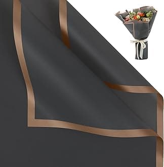 20 Sheets Flower Wrapping Paper - Waterproof Floral Bouquet Wrapping Paper, Florist Supplies Packaging Paper for Wedding Birthday Gift DIY (Dark gray)