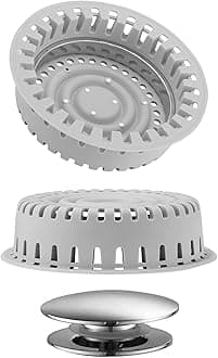 Rain Smaller XX1X18 Drain Strainer - Silicone & Zinc Construction - Grey Finish