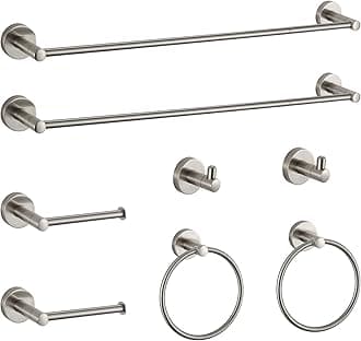 Bathroom Hardware Set Brushed Nickel Bathroom Accessory Set Towel Bar 8 Pieces