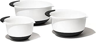 OXO 1066421 Good Grips Mixing Bowl Set with Black Handles, 3-Piece, 100, White
