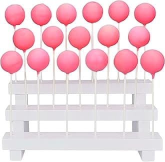 Cake Pop Stand Display Riser - 3 Tier Wood Lollipop Holder, 17 Hole Sucker Stand for Dessert Table of Wedding, Birthday Party - White, Collapsible, Fit 5/32" (4mm) Lollipop Sticks