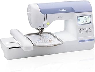 PE800 Embroidery Machine, 138 Built-in Designs, 5" x 7" Hoop Area, Large 3.2" LCD Touchscreen, USB Port, 11 Font Styles