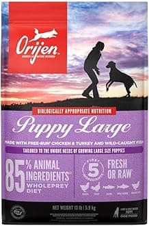Grain Free High Protein Dry Dog Food Puppy Large Recipe 13lb Bag
