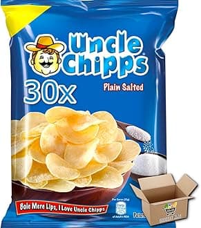 Uncle Chips Pack Of 30 Potato Chips Snack Crisps | Plain Salted 30x50g Grocery King