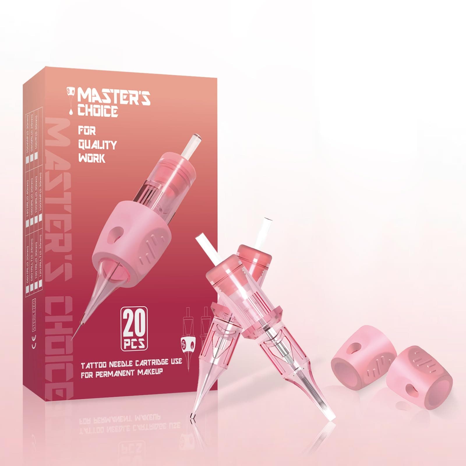 20Pcs Disposable Tattoo Cartridge Needles 1RL 0.3mm Round Liner Long Tape Permanent Makeup Eyebrows Eyeliners Lip Microblading Supplies for Rotary Tattoo Pen (1001RL(0.30mm))