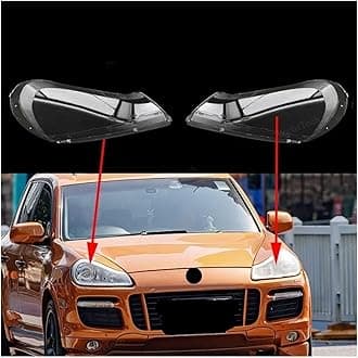 Front Headlight Cover Headlamp Lamp Shell Mask Lampshade Lens Polycarbonate Compatible For Porsche Cayenne S GTS E1 9PA 955 957 08-10(Right and Left)