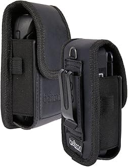 Universal Flip Phone Case, BELTRON Leather Vertical Pouch for TCL Flip Pro, Flip 3, Alcatel Go Flip 4, Go Flip V, Cingular Flip 2, Nokia 2720V & More (Belt Loop, Metal Belt Clip & Dual Magnet Closure)