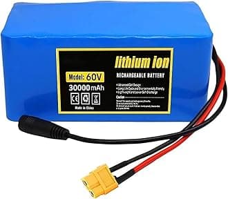 60V 30Ah E-Bike Battery Pack with BMS Protection, Lithium Battery with Charger for Electric Bicycle