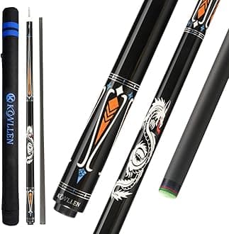 Carbon Fiber Pool Cue Stick 58-inch Professional Pool Sticks for Adults Full Carbon Technology Low Deflection Pool Cue Billiard Cues with 12.5mm Tip (Easy to Control, Pro Taper, Ultra-Smooth)