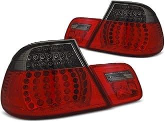 LED Rear Lights VR-718 Tail Light Assembly Tail Lamp 1 Pair Driver And Passenger Side Complete Set Red Smoke compatible with Bmw 3 Series E46 2003 2004 2005 2006 Coupe