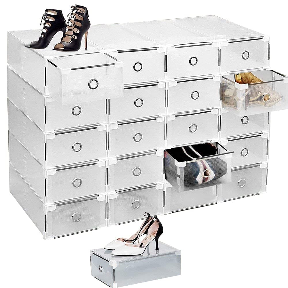 Shoe Box,Shoe Storage,8PCS shoe storage box Foldable and Stackable Shoe boxes, Clear Shoe box,Women/Men Hight Quality Shoe box,Design-Sturdy and Durable- Drawer Shoe boxes Style-Easy to Storage Shoes