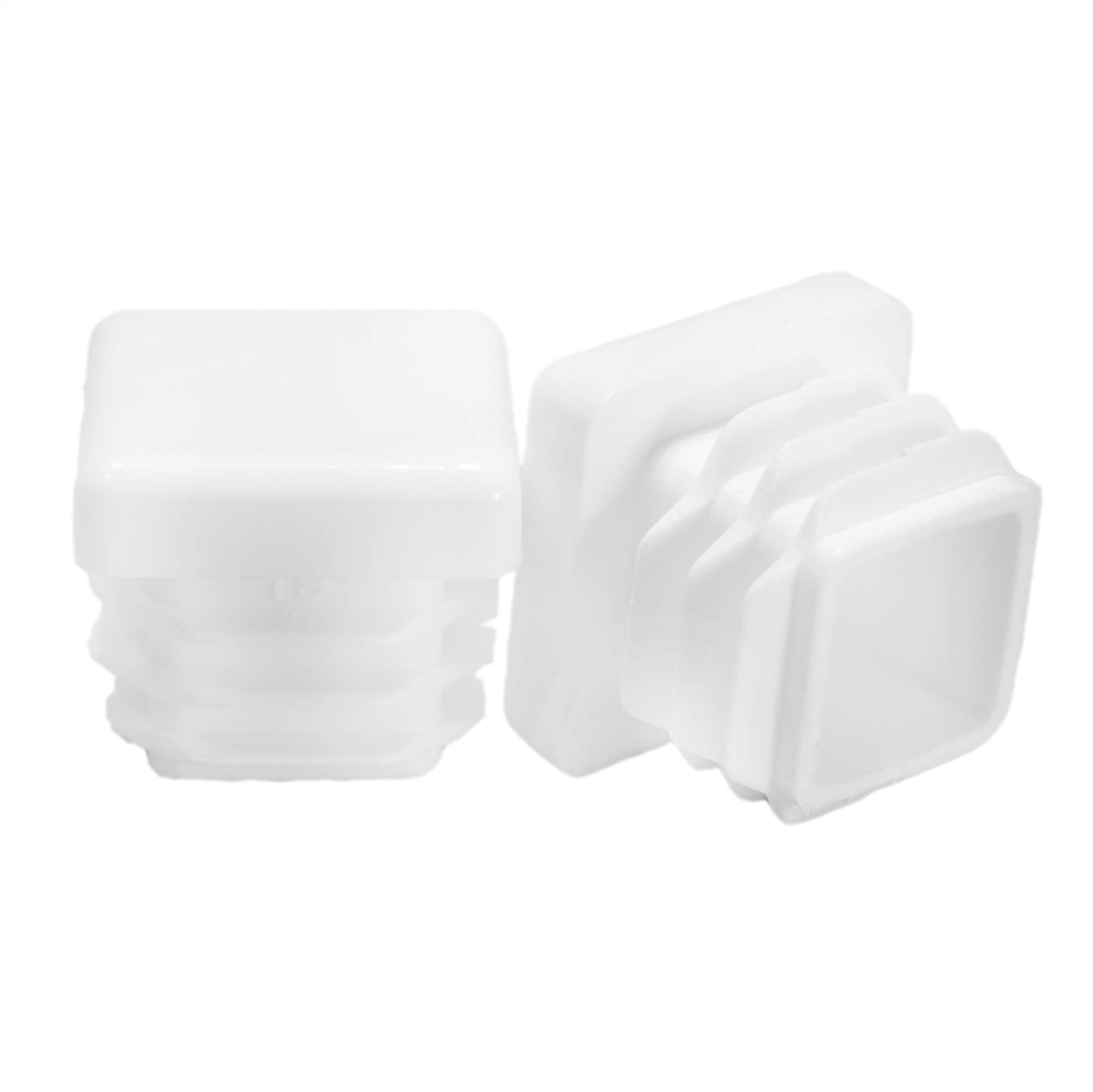 Prescott Plastics 0.75" Inch Square Plastic Plug Insert (10 Pack), White End Cap for Metal Tubing, Fence, Glide Insert for Pipe Post, Chairs and Furniture