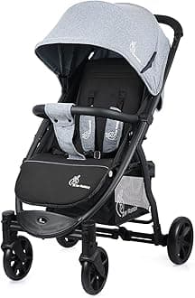 R for Rabbit Falcon Flight Stylish Baby Stroller and Pram for Baby, Kids, Infants, Newborn, Travel Friendly Stroller for Boys & Girls of 0 to 3 Years | 6 Months Warranty | (Grey Black)