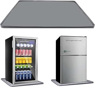 Mini fridge Silicone Mat with Raised Edge, Under Washing Machine Pad Under Mini Refrigerator Freezer Protect From Appliance Leaks Water Spills absorbent (Grey, 26" x 24")