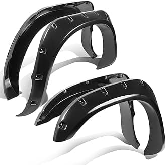 DNA MOTORING WF-DRAM02-BK 4Pcs/Set Pocket-Riveted Style Side Fender Wheel Flares Compatible with 02-09 Dodge Ram 1500 2500 3500