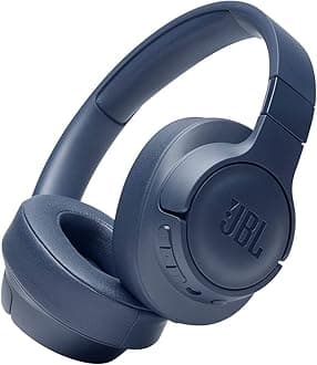 JBL Tune 710BT Wireless Over-Ear Headphones - Bluetooth Headphones with Microphone, 50H Battery, Hands-Free Calls, Portable (Blue) (Renewed)