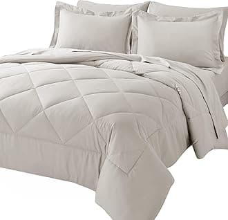 CozyLux Twin Comforter Set with Sheets Beige - 5 Pieces Bed in a Bag Twin, All Season Bed Set for Girls and Boys, Bedding Set with Down Alternative Comforter, Sheets, Pillowcase & ShamOEKO-TEX STANDARD 100