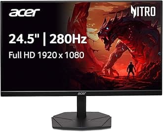 acer Nitro 24.5 Inch Full HD 1920 x 1080 ZeroFrame Design PC Gaming Monitor | AMD FreeSync Premium | Up to 280Hz Refresh | 1ms (VRB) | One Display Port 1.4 and Two HDMI 2.0 Ports | KG251Q Z1biip