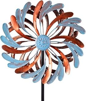 Viveta Wind Spinner for Yard and Garden, Metal Windmill Spinning Kinetic Wind Spinners for Outside Yard Patio Lawn Decor