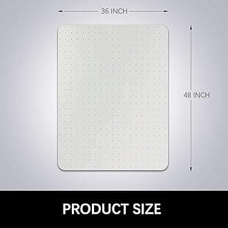Kuyal Desk Chair Mat for Carpet, 36'' x 48'' Rectangle Transparent Mats for Chairs Good for Desks, Office and Home, Easy Glide, Protects Floors for Low and No Pile Carpeted Floors