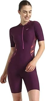 Speedo Women's Endurance10 Essential Splice Print Closedback Kneesuit Swimming Costume Swimwear | Chlorine Resistant | Shape Retention Fabric | UPF 40+ Sun Protection | Removable Bra Pads