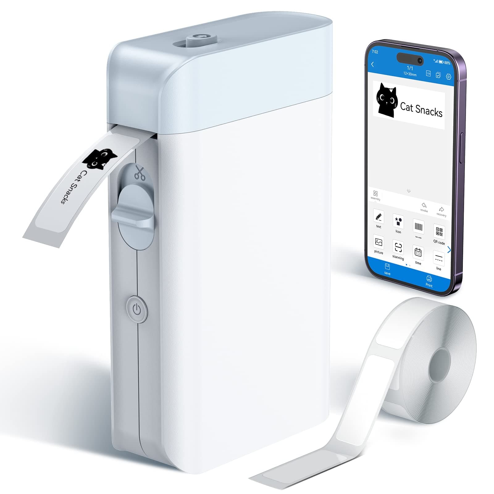 Label Maker, Label Maker Machine with Tape, WP9510, Thermal, Bluetooth, USB Rechargeable, Portable Label Printer, Label Makers for Teacher Supplies, Home, Officea