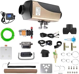 7kW Diesel Heater 12V All in One Diesel Heater,Diesel Water Heater With LCD Display，Aviation Plug，RV Water Heater, 7-Speed Adjustment, Low Noise, for RVs, Trucks, Ships